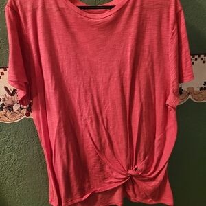 Women's Coral Knot-Front Top